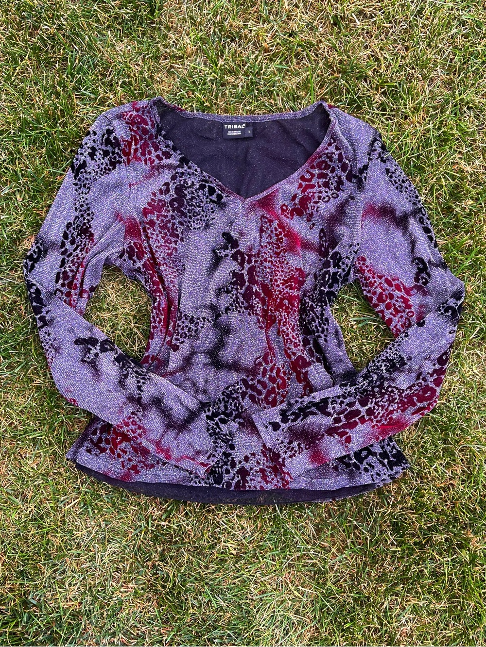 Vintage Y2K Tribal V-Neck Top